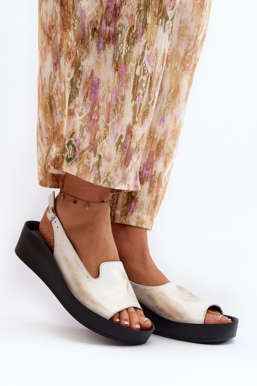 Zazoo 2893 Damensandalen Haut na Dickj PodeszZuie goldene Farbe Przecierany Zazoo 2893 Damensandalen Haut na Dickj PodeszZuie goldene Farbe Przecierany