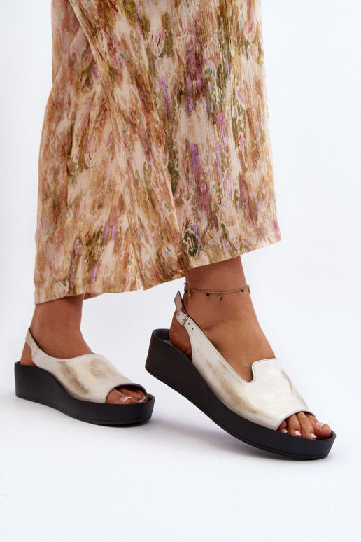 Zazoo 2893 Damensandalen Haut na Dickj PodeszZuie goldene Farbe Przecierany Zazoo 2893 Damensandalen Haut na Dickj PodeszZuie goldene Farbe Przecierany