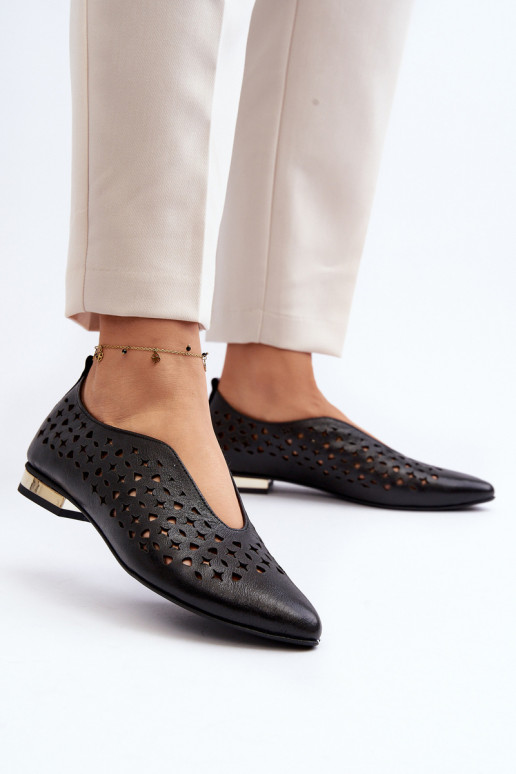 Zazoo 2883 Durchbrochene Ballerinas Aus Ermöglichtturleder schZuarze Farbe Zazoo 2883 Durchbrochene Ballerinas Aus Ermöglichtturleder schZuarze Farbe