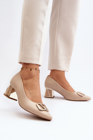 Eleganter Stil Schuhe mit Ornamenten Laura Messi 2740 Beige 2