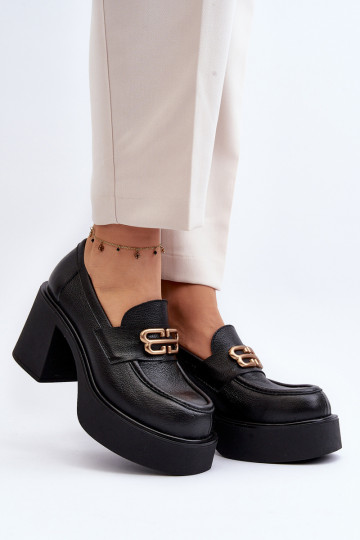 Zazoo 20170 Schuhe Haut Feminin mit Absätzen schZuarze Farbe 2