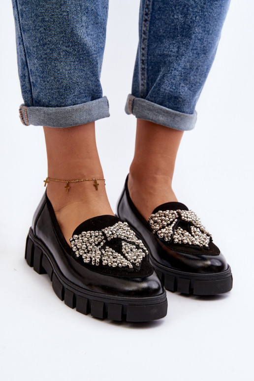 Lackierte Mokassins Feminin Laura Messi 2785 schZuarze Farbe Lackierte Mokassins Feminin Laura Messi 2785 schZuarze Farbe