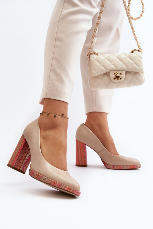 Schuhe mit Absätzen Laura Messi 2746 elfenbeinfarbe Schuhe mit Absätzen Laura Messi 2746 elfenbeinfarbe