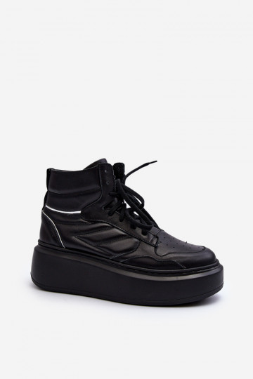 Zazoo 3392/X Feminin Haut Turnschuhe mit einer Plattform schZuarze Farbe
