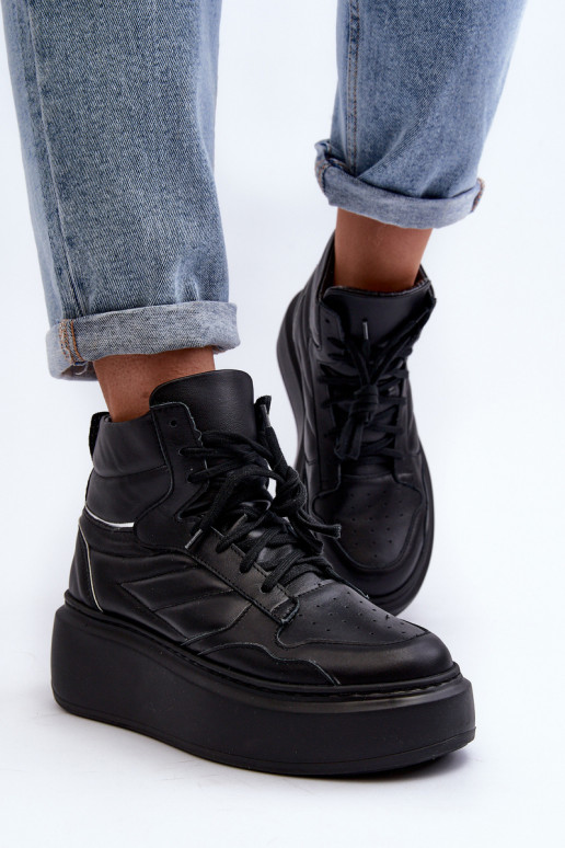 Zazoo 3392/X Feminin Haut Turnschuhe mit einer Plattform schZuarze Farbe Zazoo 3392/X Feminin Haut Turnschuhe mit einer Plattform schZuarze Farbe