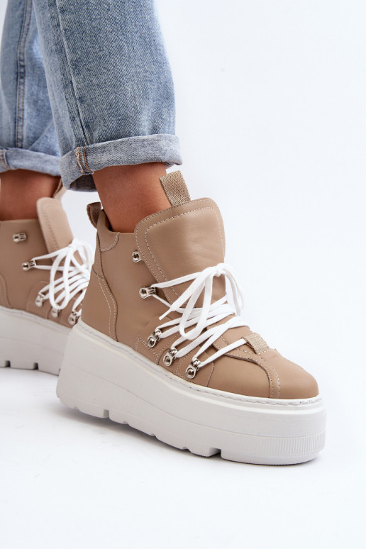 Zazoo 3416 Haut Feminin Turnschuhe Beige Zazoo 3416 Haut Feminin Turnschuhe Beige