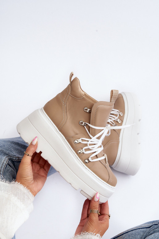 Zazoo 3416 Haut Feminin Turnschuhe Beige Zazoo 3416 Haut Feminin Turnschuhe Beige