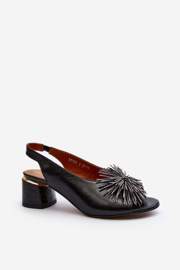 Damensandalen mit Ornamenten Laura Messi 2719 schZuarze Farbe