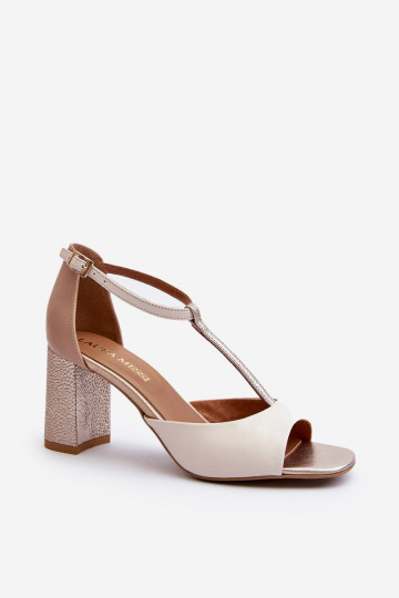 Damen Sandalen mit Absatz Laura Messi 2759 in Sand