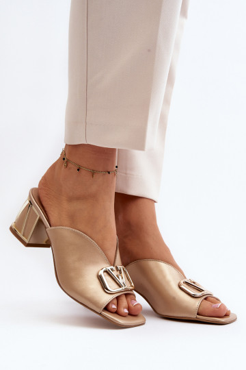 Elegante Damenpantoletten mit Absatz Laura Messi 2771 in Gold 2