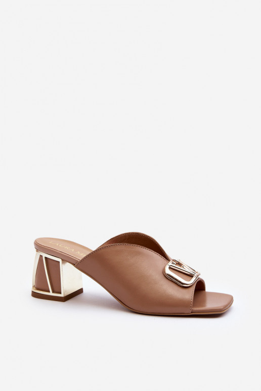 Eleganter Stil Damenhausschuhe mit Absätzen Laura Messi 2771 Beige