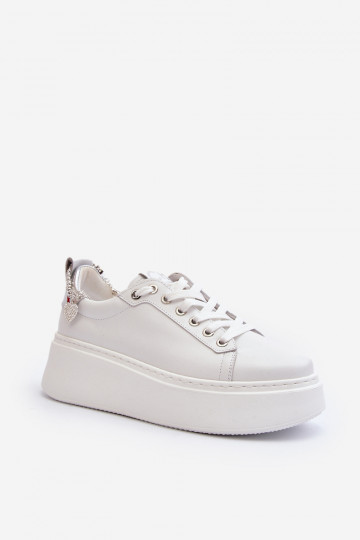 Haut Feminin Sneakers Stilvollllschuhe Mit einem Armband CheBello 4406 Zueiße Farbe