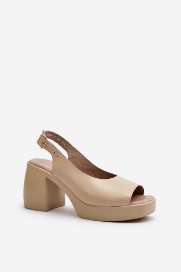 Zazoo 40376 Damensandalen Auf massiven Absätzen Beige 2