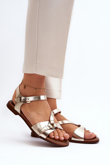 Zazoo 40182 Damensandalen Feminin goldene Farbe