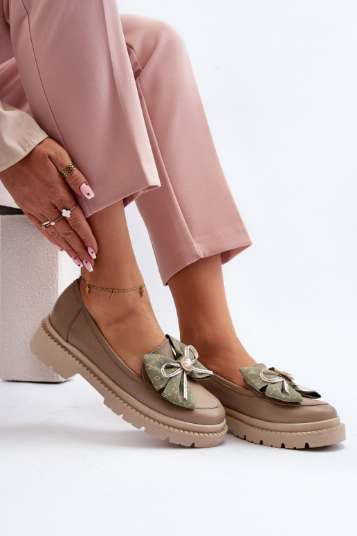 Feminin Haut Mokassins mit Bändern Laura Messi 2787 Beige Feminin Haut Mokassins mit Bändern Laura Messi 2787 Beige