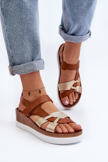 Zazoo 40397 Feminin Damensandalen mit einer Plattform braune Farbe