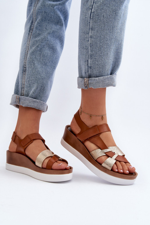 Zazoo 40397 Feminin Damensandalen mit einer Plattform braune Farbe Zazoo 40397 Feminin Damensandalen mit einer Plattform braune Farbe