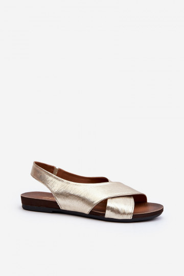 Zazoo 40407 Leder Damen Sandalen goldfarben 2