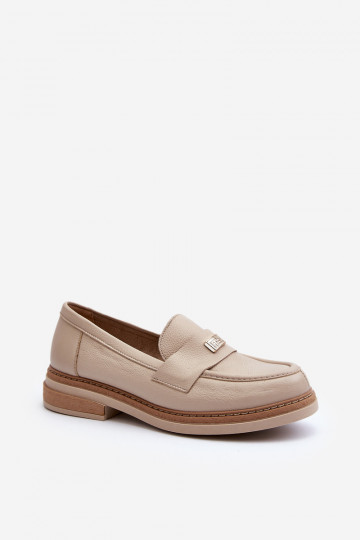 Zazoo 20165 Leder Damen Mokassins sandfarben