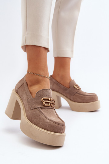 Zazoo 20170 Wildleder Schuhe mit Absatz in Sandfarbe