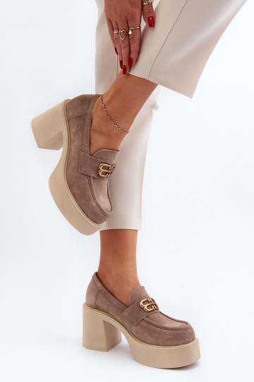 Zazoo 20170 Wildleder Schuhe mit Absatz in Sandfarbe 2
