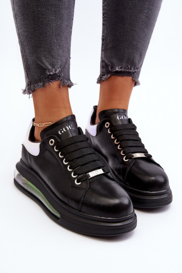 Sneakers Stilvollllschuhe Feminin Haut GOE NN2N4030 schZuarze Farbe