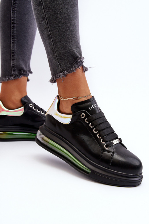 Sneakers Stilvollllschuhe Feminin Haut GOE NN2N4030 schZuarze Farbe Sneakers Stilvollllschuhe Feminin Haut GOE NN2N4030 schZuarze Farbe