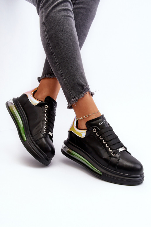 Sneakers Stilvollllschuhe Feminin Haut GOE NN2N4030 schZuarze Farbe Sneakers Stilvollllschuhe Feminin Haut GOE NN2N4030 schZuarze Farbe