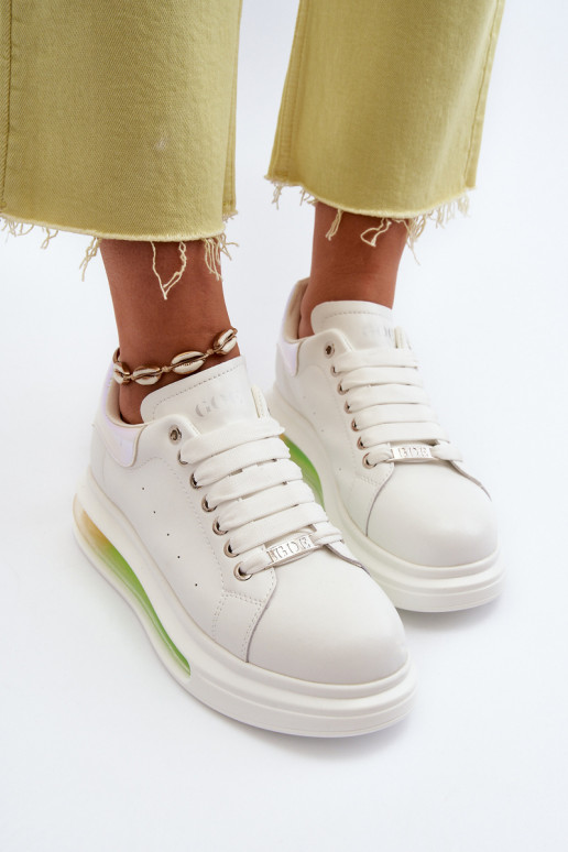 Sneakers Stilvollllschuhe Feminin Haut GOE NN2N4029 Zueiße Farbe Sneakers Stilvollllschuhe Feminin Haut GOE NN2N4029 Zueiße Farbe