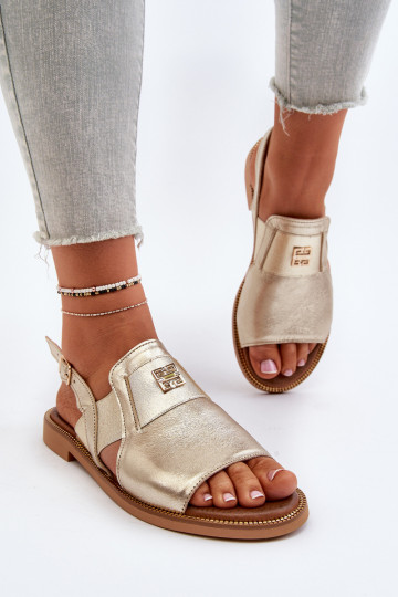 Zazoo 40385 Feminin Damensandalen goldene Farbe