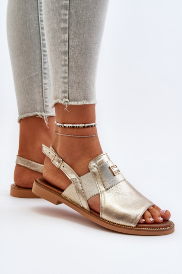 Zazoo 40385 Feminin Damensandalen goldene Farbe 2