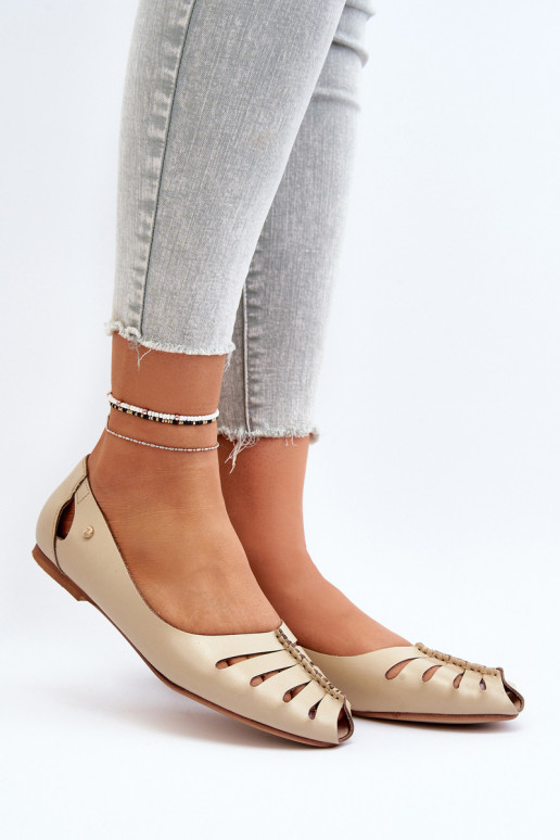 Zazoo 10009 Bequeme Ballerinas aus Ermöglichtturleder Feminin Beige Zazoo 10009 Bequeme Ballerinas aus Ermöglichtturleder Feminin Beige