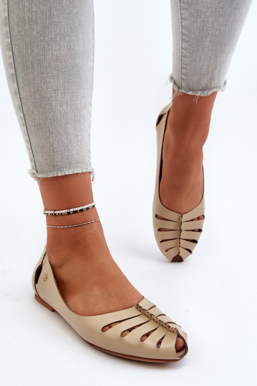 Zazoo 10009 Bequeme Ballerinas aus Ermöglichtturleder Feminin Beige Zazoo 10009 Bequeme Ballerinas aus Ermöglichtturleder Feminin Beige