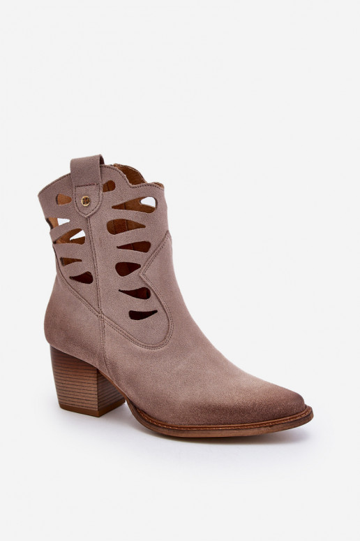 Haut Stiefel Mit Ausschnitten Es mussciejka 06412-04 Beige Haut Stiefel Mit Ausschnitten Es mussciejka 06412-04 Beige