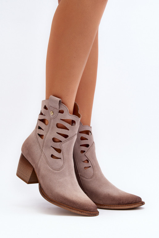 Haut Stiefel Mit Ausschnitten Es mussciejka 06412-04 Beige Haut Stiefel Mit Ausschnitten Es mussciejka 06412-04 Beige