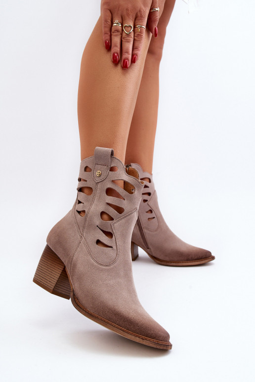 Haut Stiefel Mit Ausschnitten Es mussciejka 06412-04 Beige Haut Stiefel Mit Ausschnitten Es mussciejka 06412-04 Beige