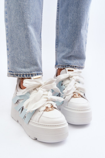 Zazoo 2F-7033 Sneakers Stilvollllschuhe mit einer Plattform blaue Farbe