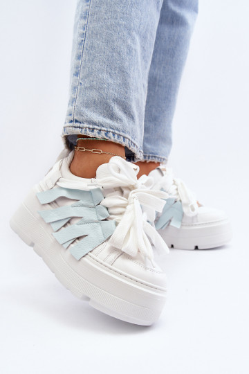 Zazoo 2F-7033 Sneakers Stilvollllschuhe mit einer Plattform blaue Farbe 2