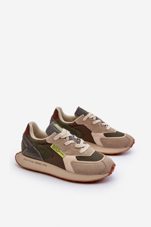 Turnschuhe Sneakers Stilvollllschuhe Männlich Memory Foam System Big Star NN174345 Khaki-Farbe
