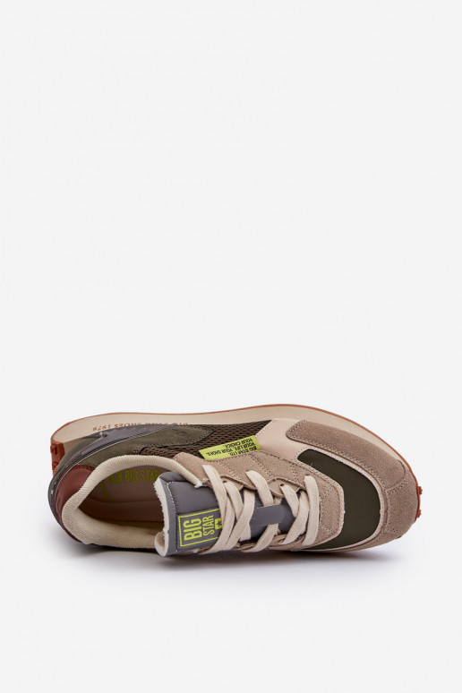 Turnschuhe Sneakers Stilvollllschuhe Männlich Memory Foam System Big Star NN174345 Khaki-Farbe