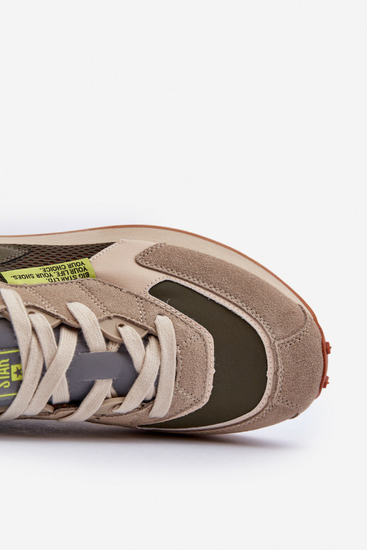 Turnschuhe Sneakers Stilvollllschuhe Männlich Memory Foam System Big Star NN174345 Khaki-Farbe