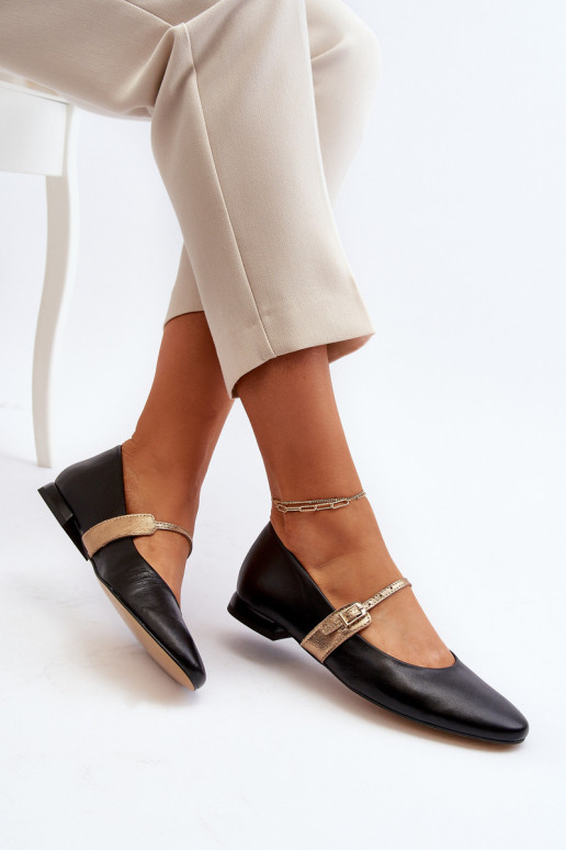 Ballerinas Feminin mit breiten Absätzen Laura Messi 2774 schZuarze Farbe Ballerinas Feminin mit breiten Absätzen Laura Messi 2774 schZuarze Farbe