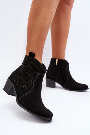Zazoo 3426 Feminin INildlederschuhe CoZuboy-Stil schZuarze Farbe