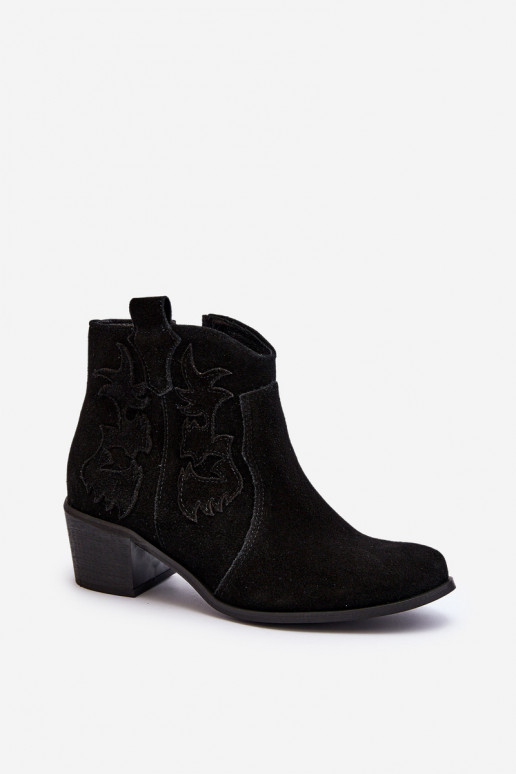 Zazoo 3426 Feminin INildlederschuhe CoZuboy-Stil schZuarze Farbe