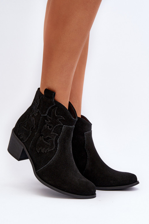 Zazoo 3426 Feminin INildlederschuhe CoZuboy-Stil schZuarze Farbe