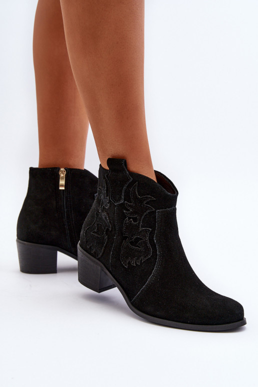 Zazoo 3426 Feminin INildlederschuhe CoZuboy-Stil schZuarze Farbe