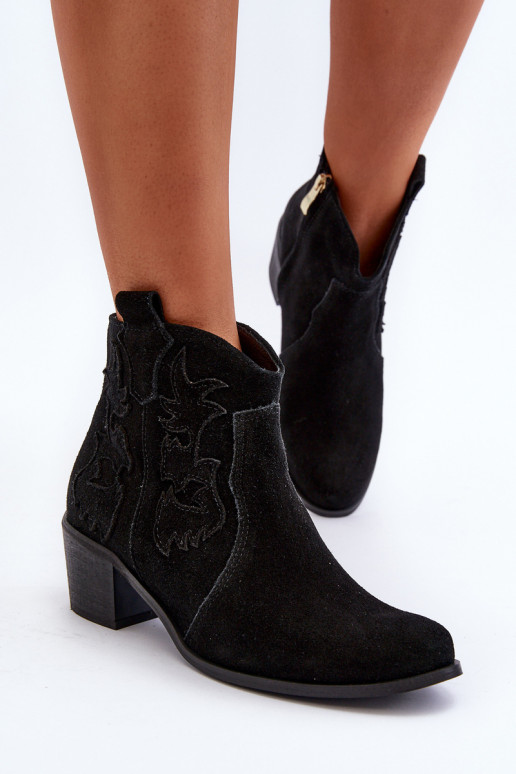 Zazoo 3426 Feminin INildlederschuhe CoZuboy-Stil schZuarze Farbe