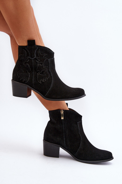 Zazoo 3426 Feminin INildlederschuhe CoZuboy-Stil schZuarze Farbe