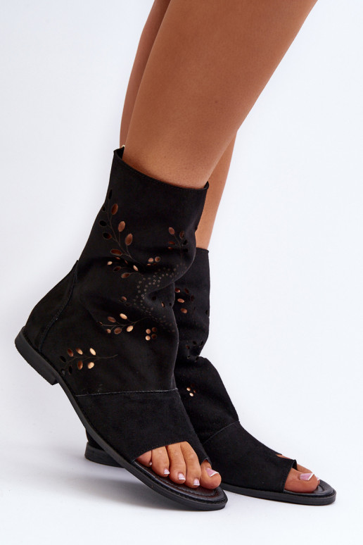 Zazoo 3437 Feminin INildledersandalen mit einem Stiefel Zum Schloss schZuarze Farbe Zazoo 3437 Feminin INildledersandalen mit einem Stiefel Zum Schloss schZuarze Farbe