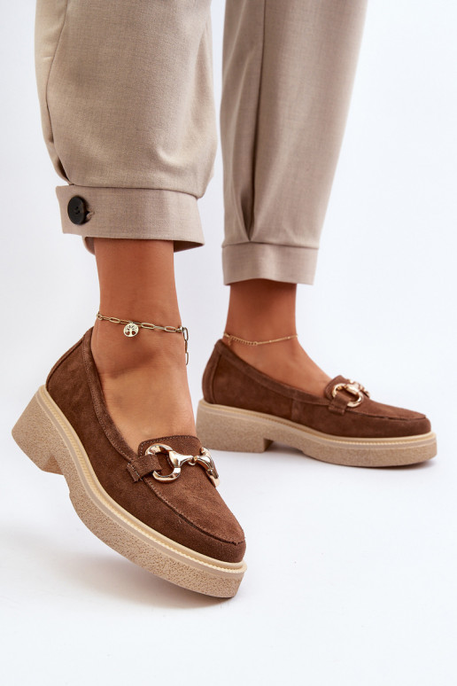 Zazoo 3429 INildledermokassins Feminin mit Ornamenten braune Farbe Zazoo 3429 INildledermokassins Feminin mit Ornamenten braune Farbe